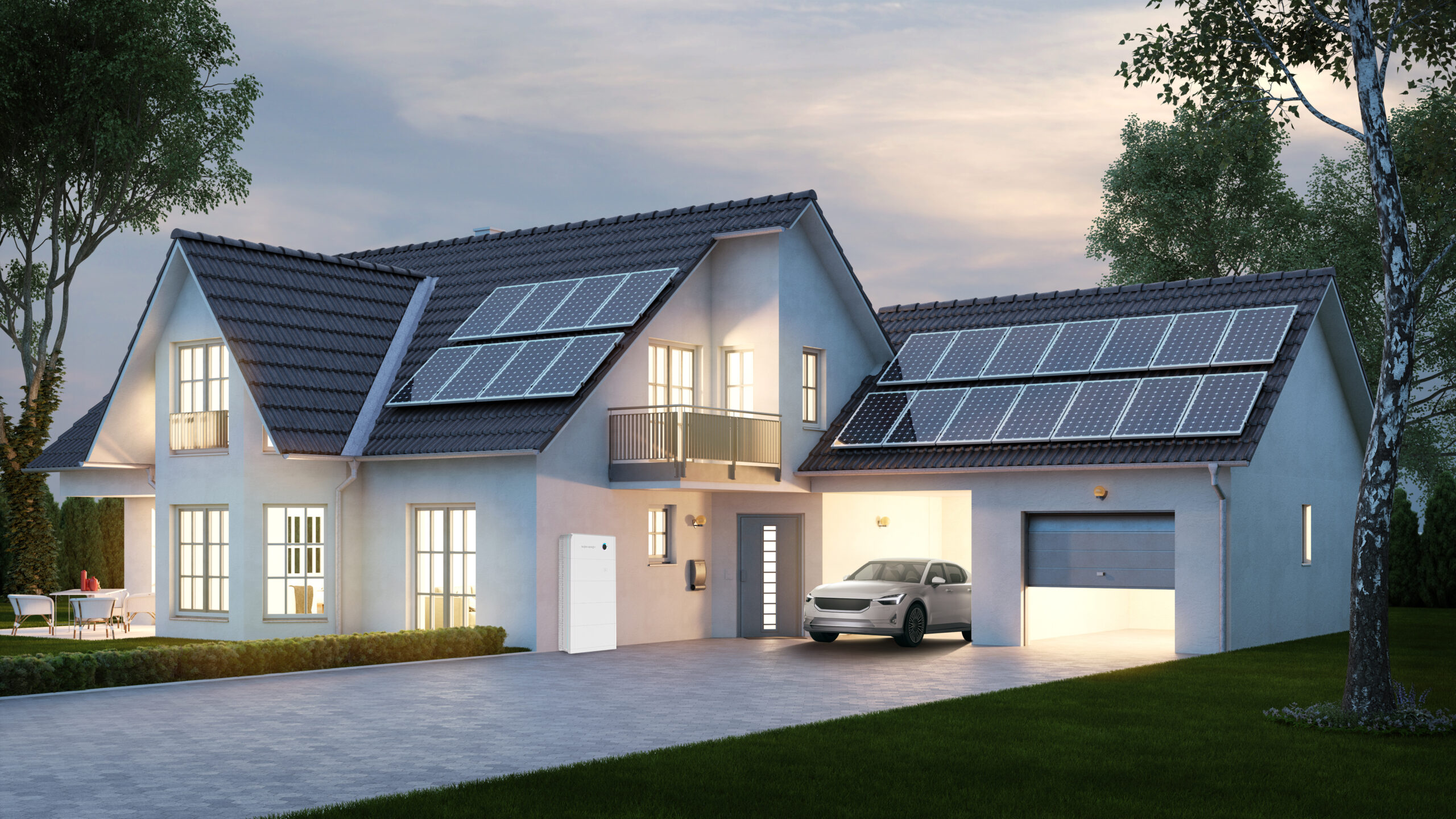 Woning met Sigenergy thuisbatterij in de oprit